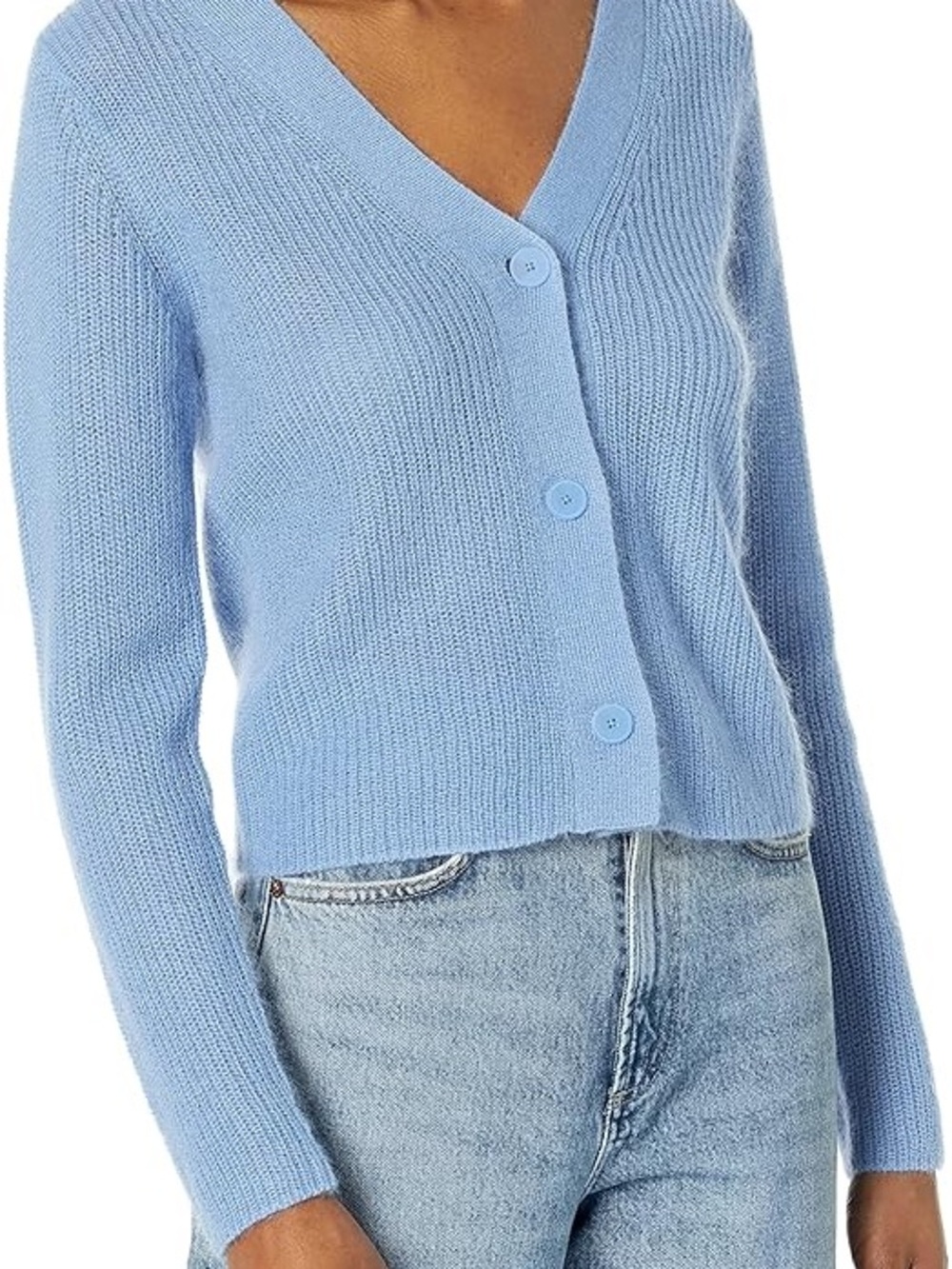 Vince Blue V-Neck 3 Buttons wool Cardigan